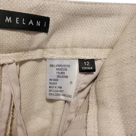 Antonio melani 𝅺womens Dress Pants 12 Executive office Linen Blend t38 - Picture 4 of 4